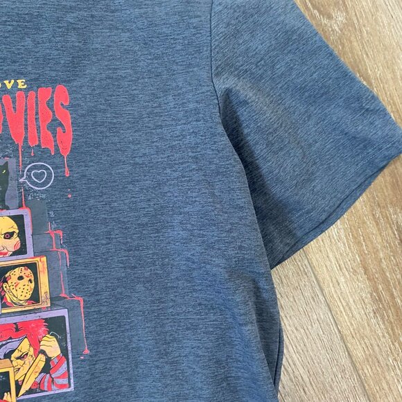 I Friggin Love Horror Movies Womens Classic Villains Black NWOT Size L - Picture 4 of 5